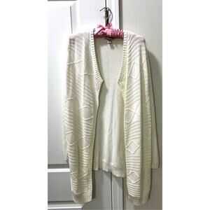 Loft Ivory Open Front Cardigan, XS